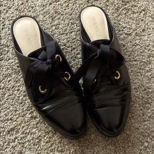 Nine West Black Slip-on Shoes with Lace Up Bow